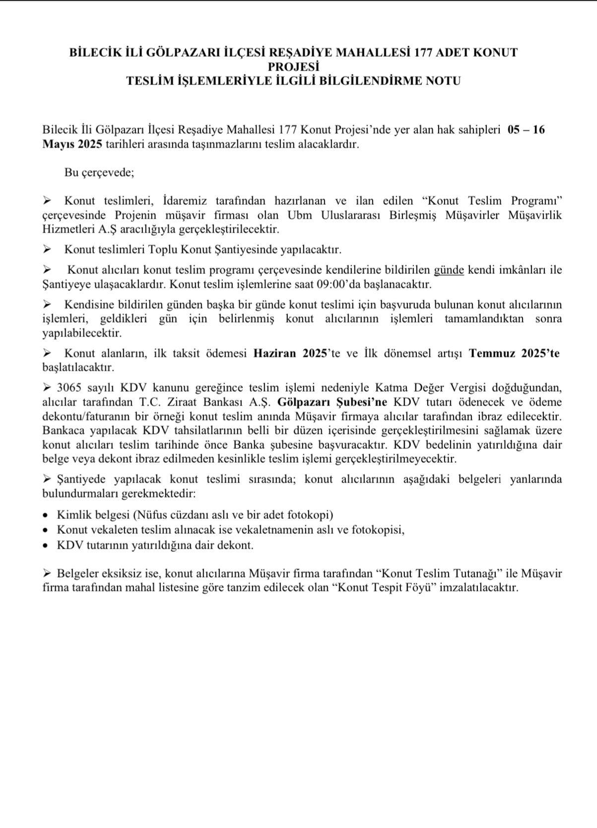 Gölpazarı Toplu Konut Teslim Tarihleri Açıklandı!
