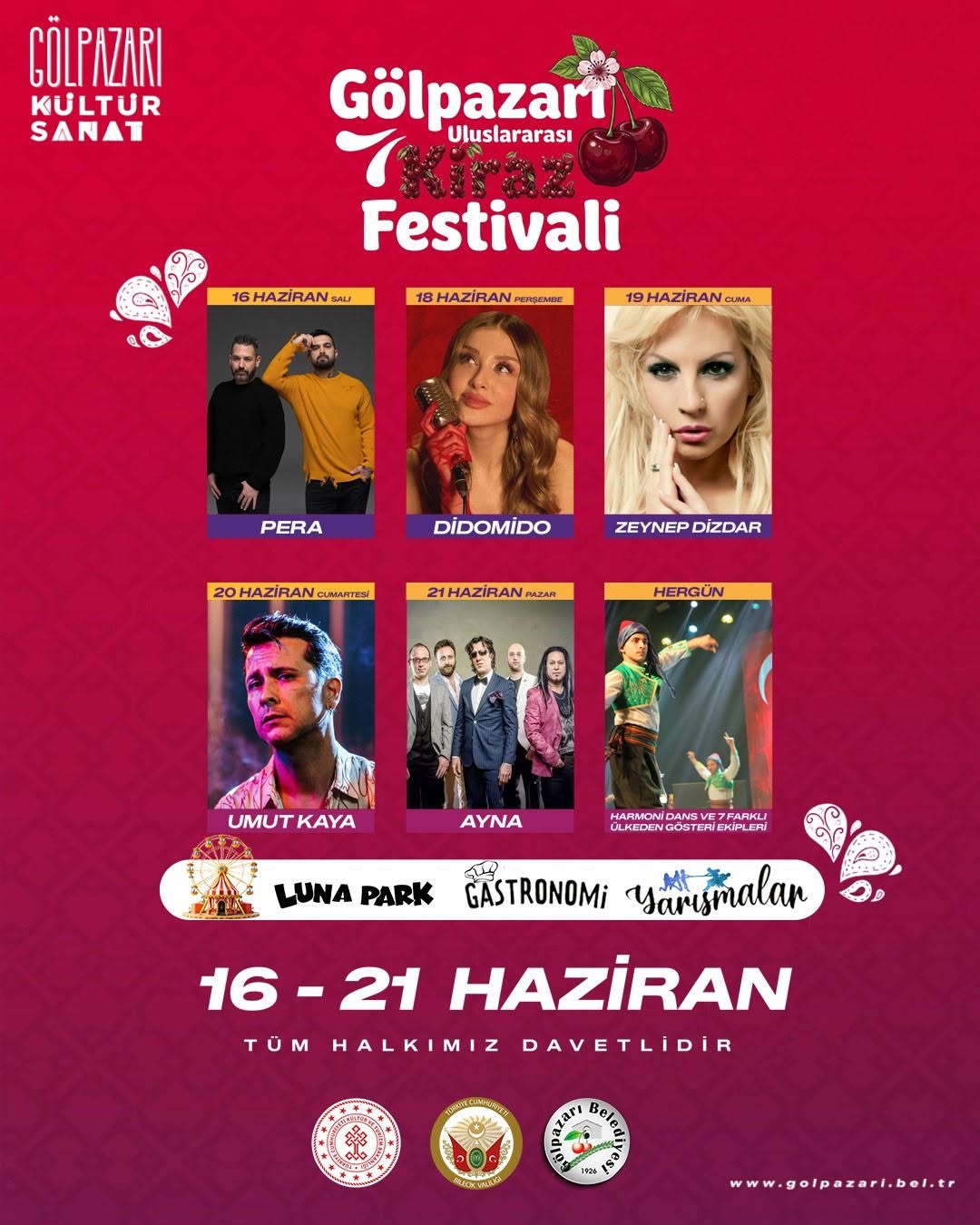Uluslararası Gölpazarı Kiraz Festivali 16 Haziran'da Başlıyor